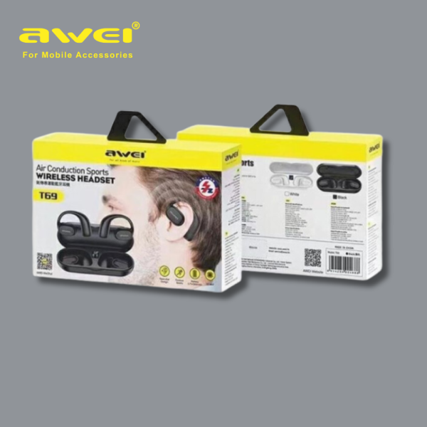 Awei T69 Wireless Air Conduction Bluetooth Earphones - Image 2